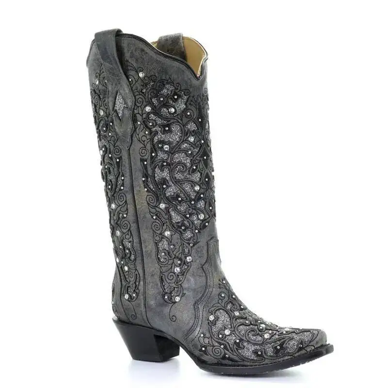Embroidery On Leather - Frete Grátis Botas de Cowboy Altas