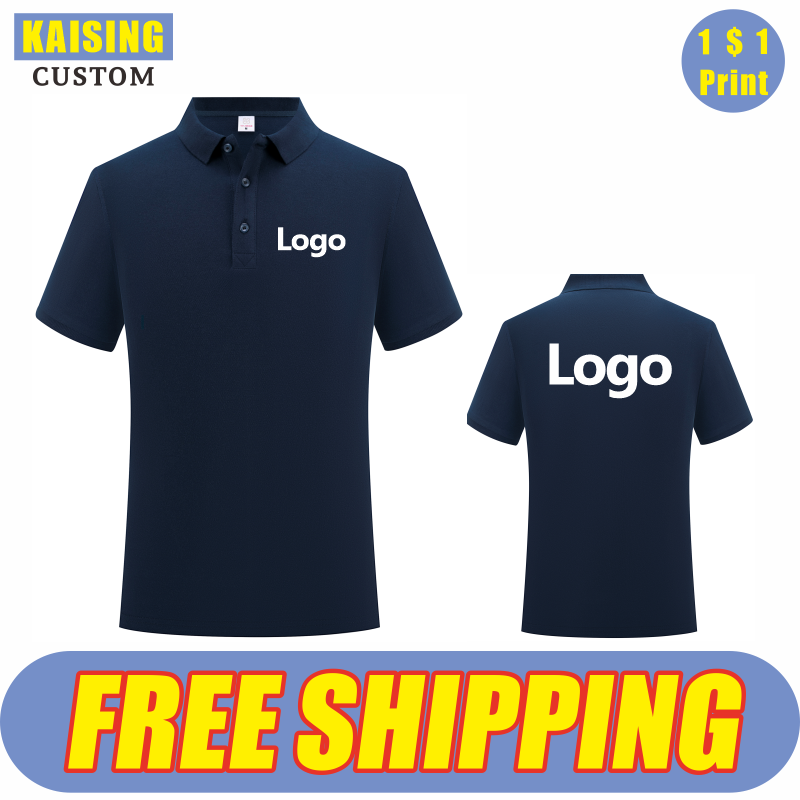 Embroidery Design Logo - Kaising camisa polo de algodão puro