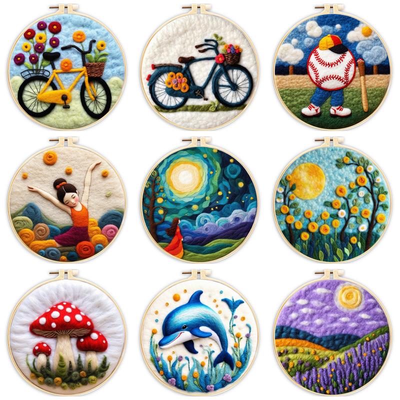 Printed Embroidery Kit - RUOPOTY-DIY Needle Felt Kit para Starter