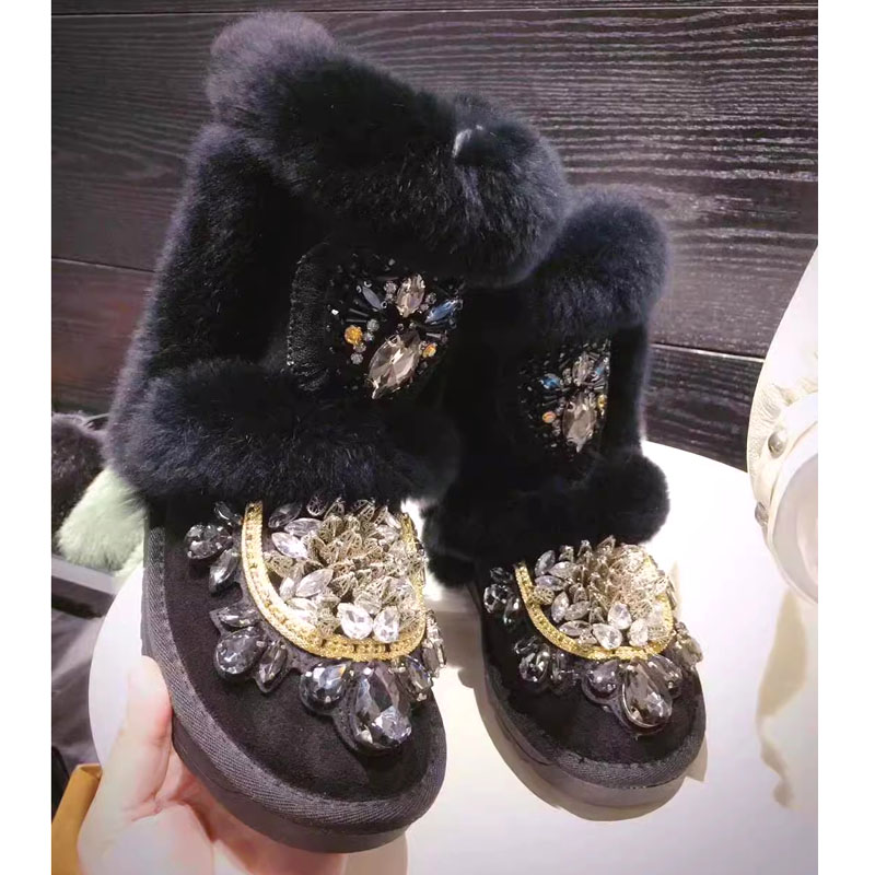 Embroidery Beads - Botas de strass com cristal bordado,