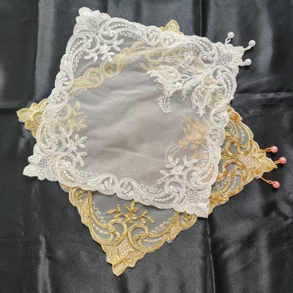 Embroidery Rose - Sousplats de Bordado em Ouro com