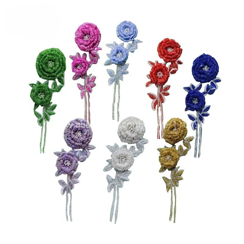 Embroidery Rose - NOVAS flores de peito rosa multicoloridas