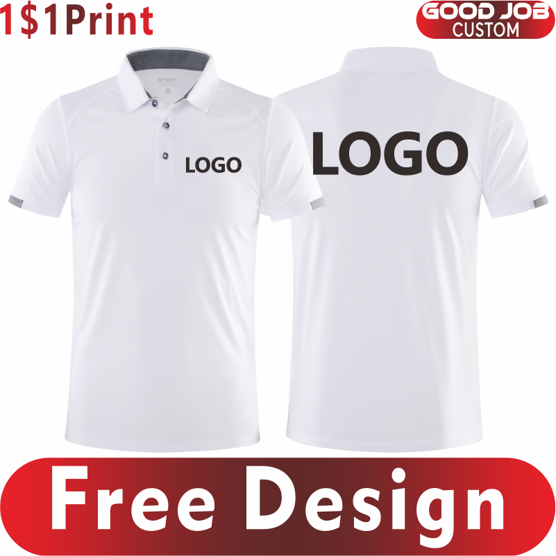 Embroidery Design Logo - Camisa polo esportiva de secagem rápida