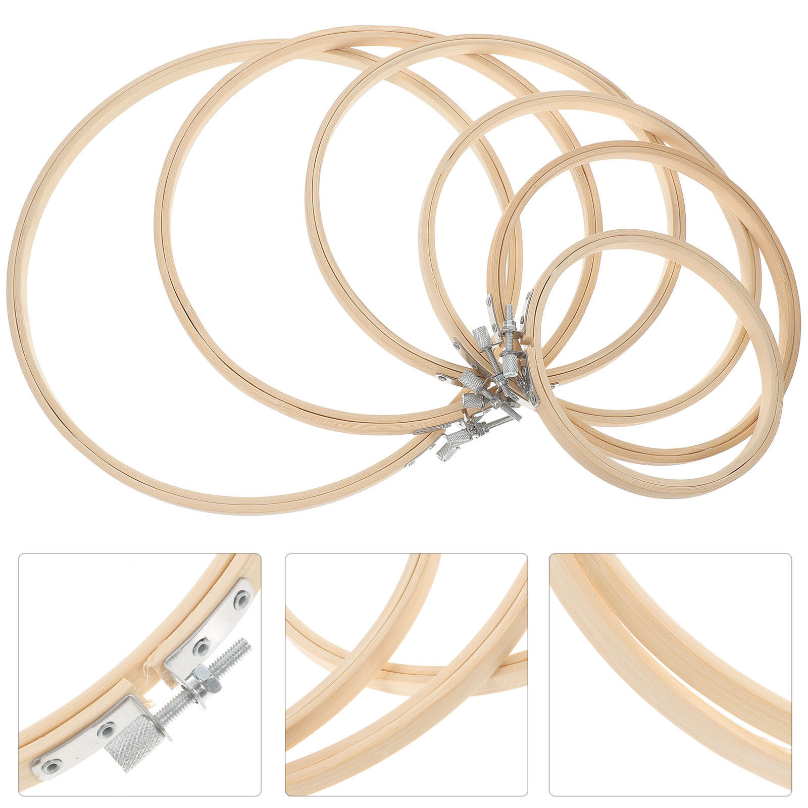 Embroidery Hoop Plastic - Conjunto de 6 aros de bordado