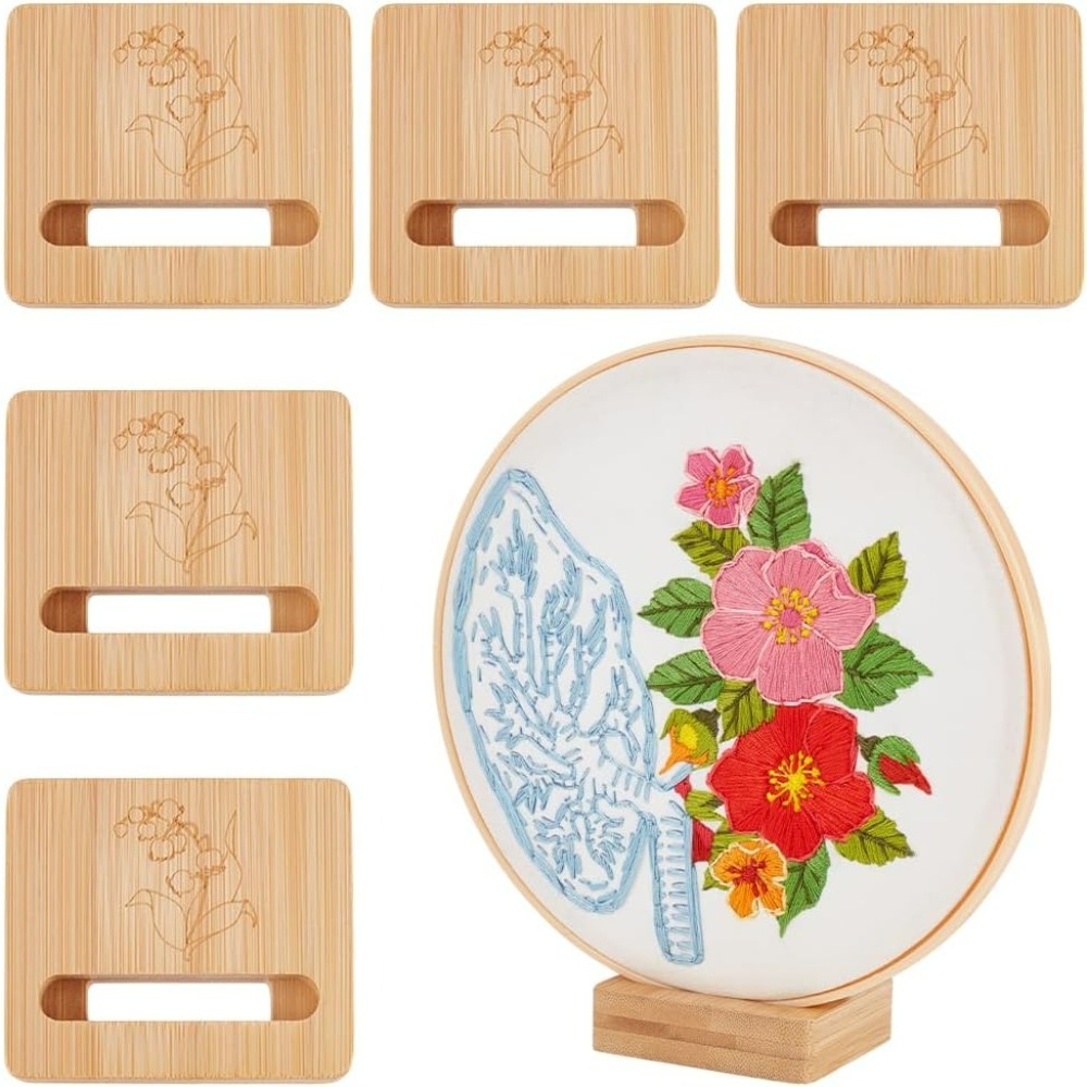 Embroidery Hoop Stand - 6 pçs bordado aro retângulo expositor