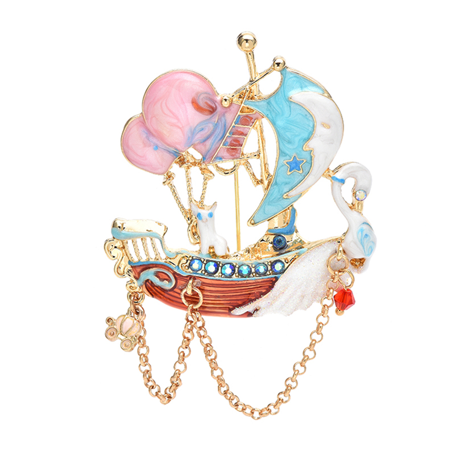 Embroidery Bali - Babay romântico cisne barco broches para