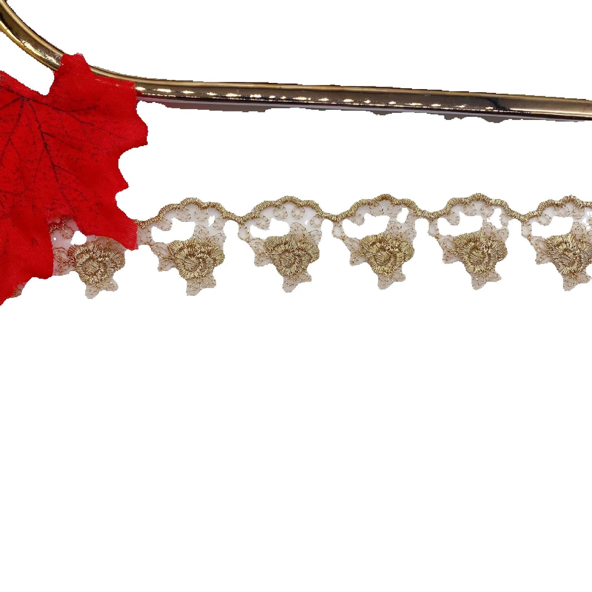 Embroidery Rose - Tecido de renda com bordado de