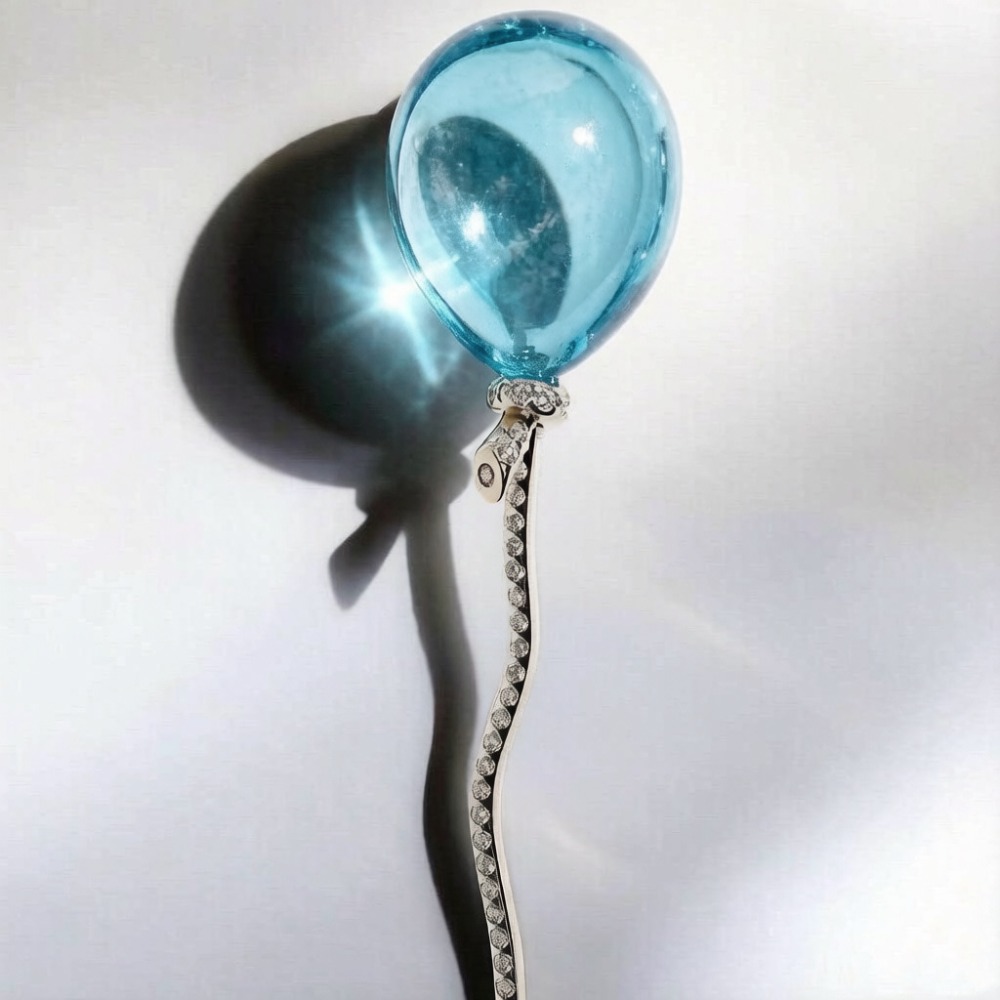 Broche de Balão Azul Exquisito - Embroidery Bali avaliação e preço
