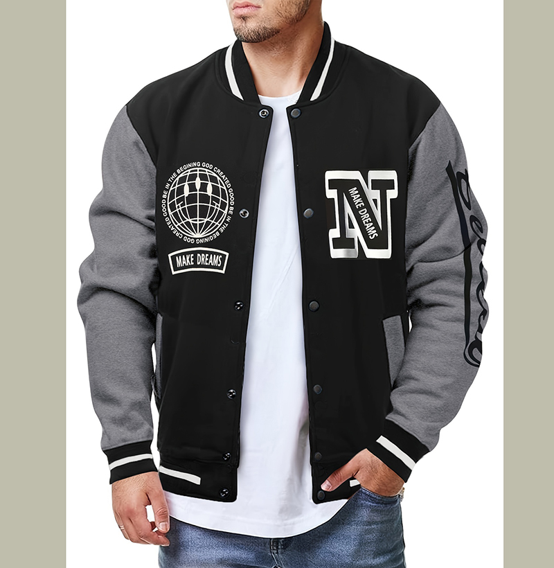 Jaqueta de Beisebol Masculina  - Embroidery Letter N avaliação e preço