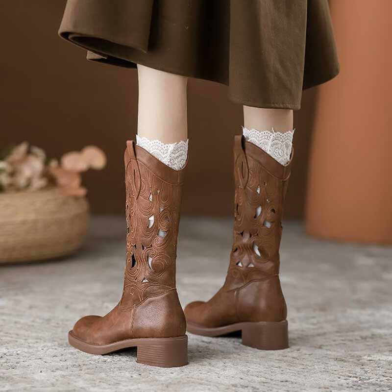 Botas de Cowboy Elegantes e Re - Embroidery On Leather avaliação e preço