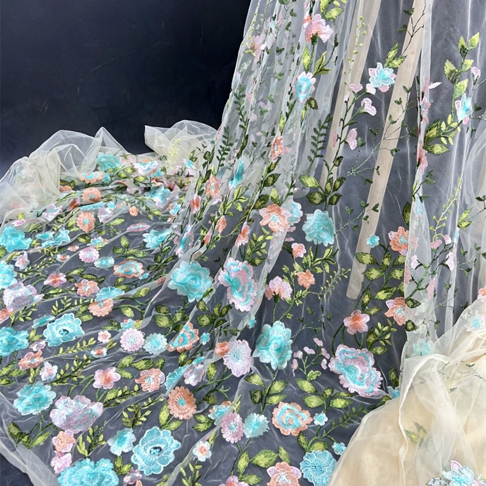 Tecido de Tule de Renda com Fl - Embroidery Flower Pattern avaliação e preço