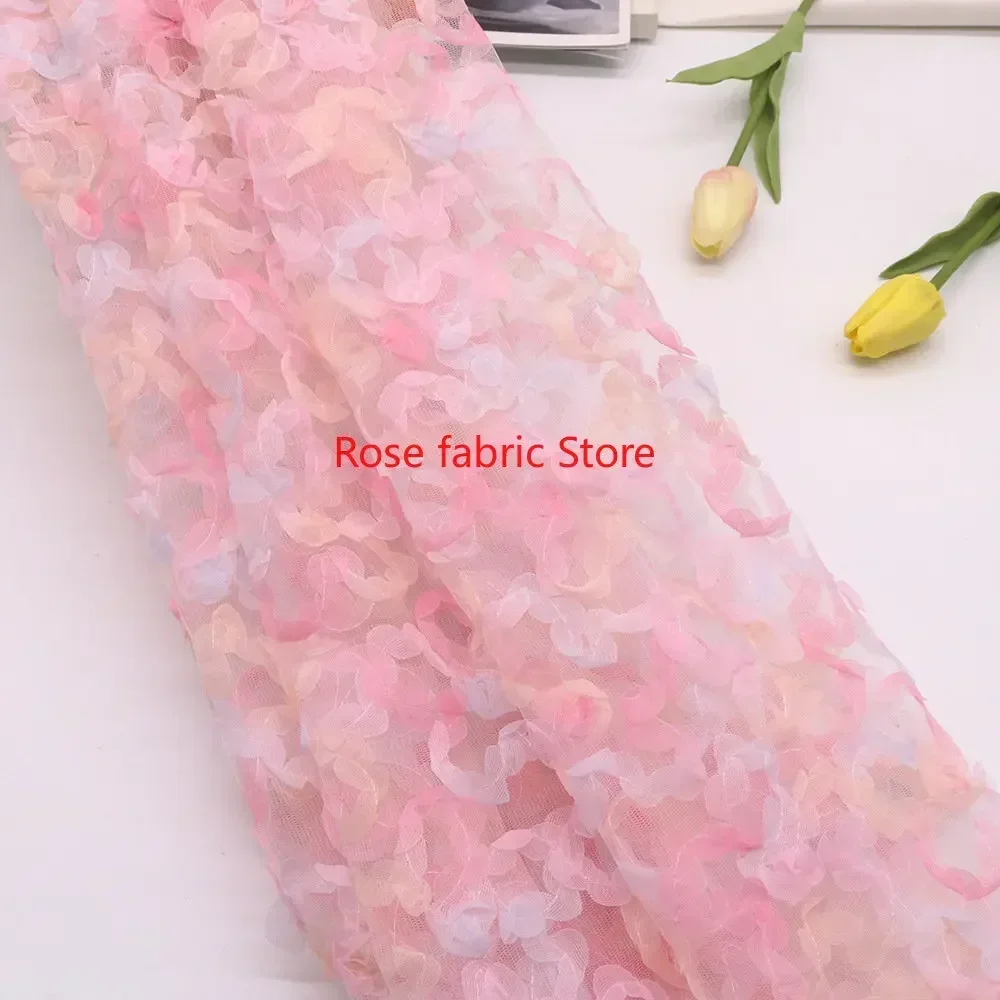 Tecido de chiffon gradiente co - Embroidery Rose avaliação e preço
