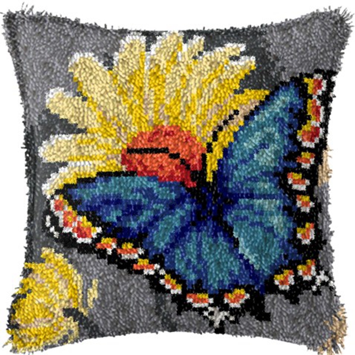 Smyrna flor trava gancho kit e - Printed Embroidery Kit avaliação e preço
