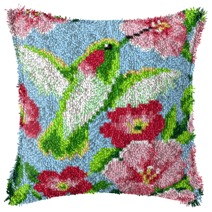 Smyrna flor trava gancho kit e - Printed Embroidery Kit avaliação e preço