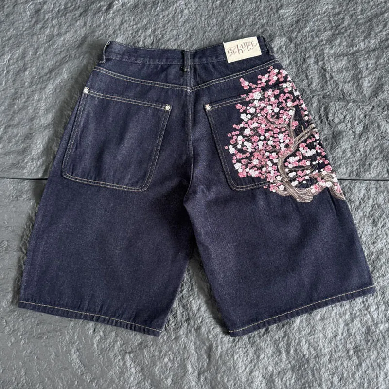 Calções de ganga escura, de co - Embroidery Jeans Sakura avaliação e preço