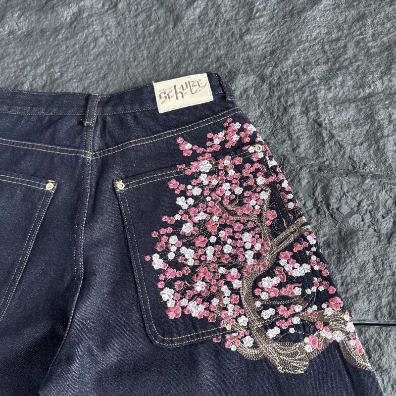 Calções de ganga escura, de co - Embroidery Jeans Sakura avaliação e preço