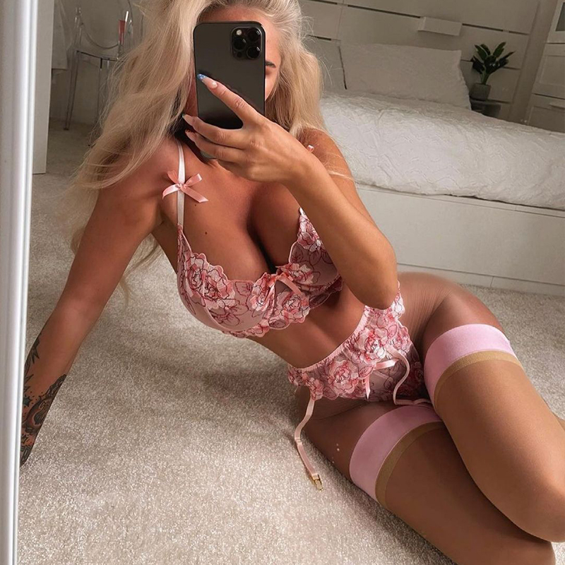 Novo Conjunto de Lingerie Sexy - Embroidery Set avaliação e preço