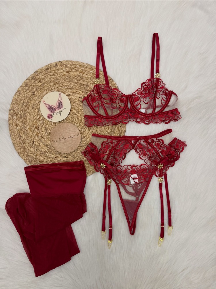 Conjunto de Lingerie Feminina  - Embroidery Set avaliação e preço