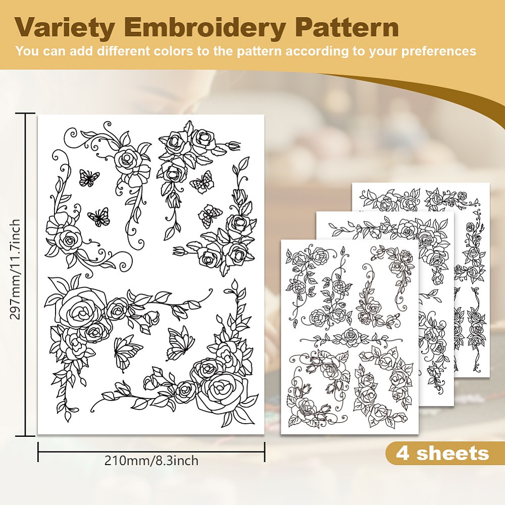 38 Peças de Renda Rosa, 4 Folh - Embroidery Rose avaliação e preço