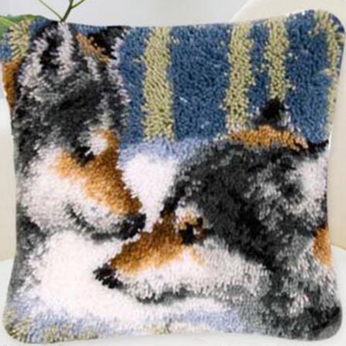 Animal lobo padrão trava ganch - Printed Embroidery Kit avaliação e preço