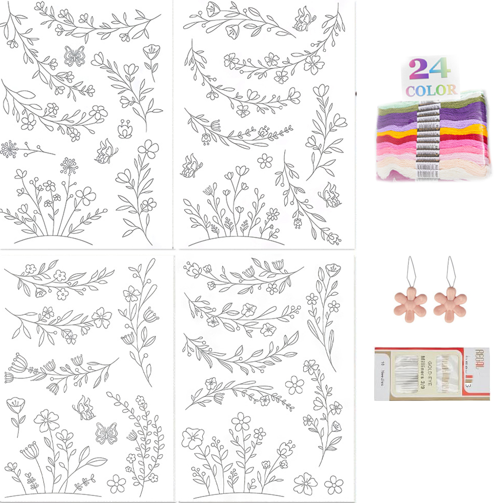 Papel Estabilizador de Bordado - Embroidery Flower Pattern avaliação e preço