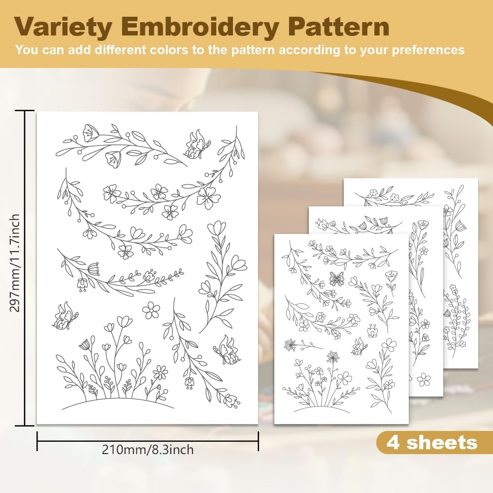 Papel Estabilizador de Bordado - Embroidery Flower Pattern avaliação e preço