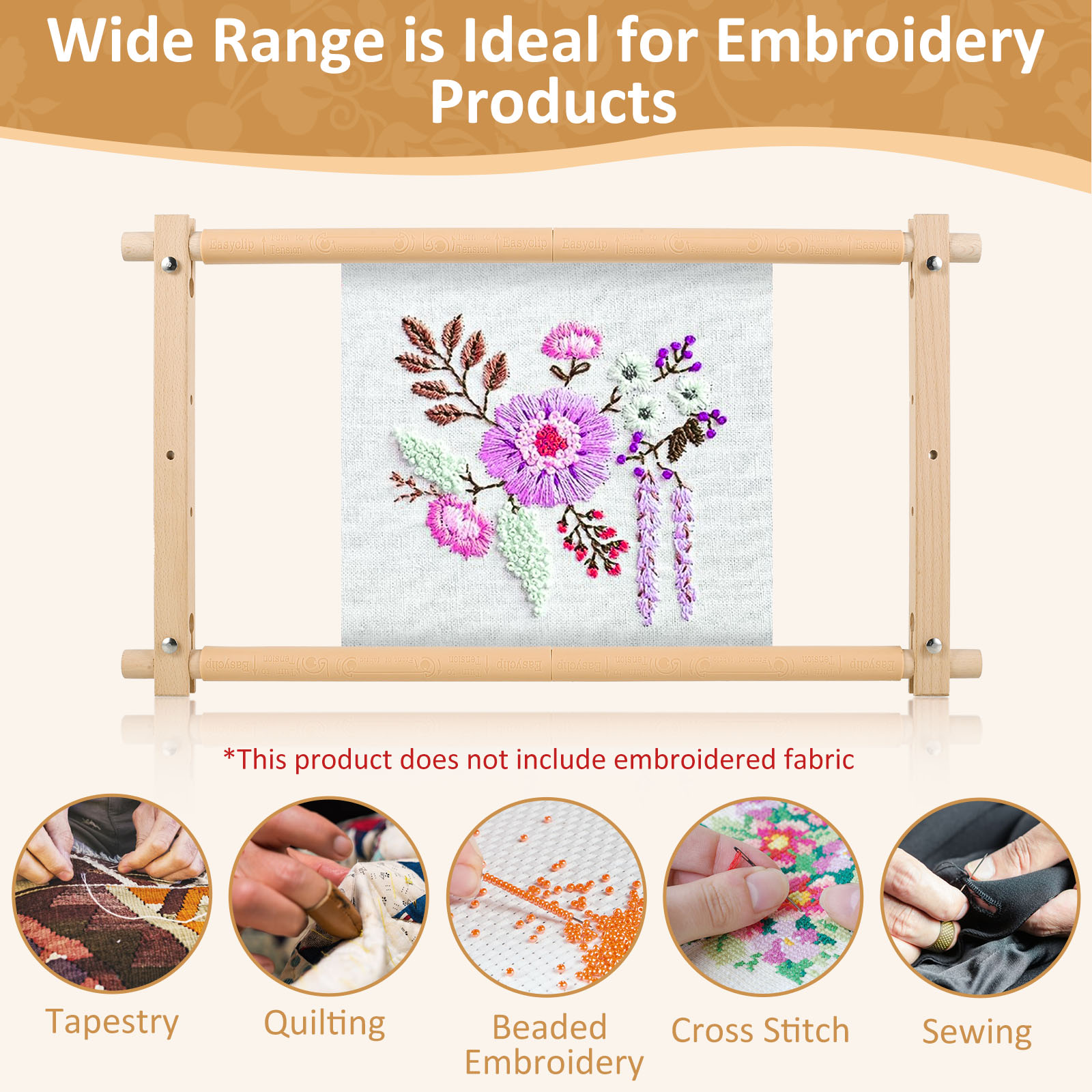 Suporte de Bordado em Madeira  - Embroidery Hoop Plastic avaliação e preço