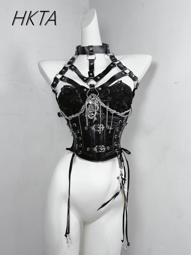 Estilo escuro goth metal corre - Embroidery Rose avaliação e preço
