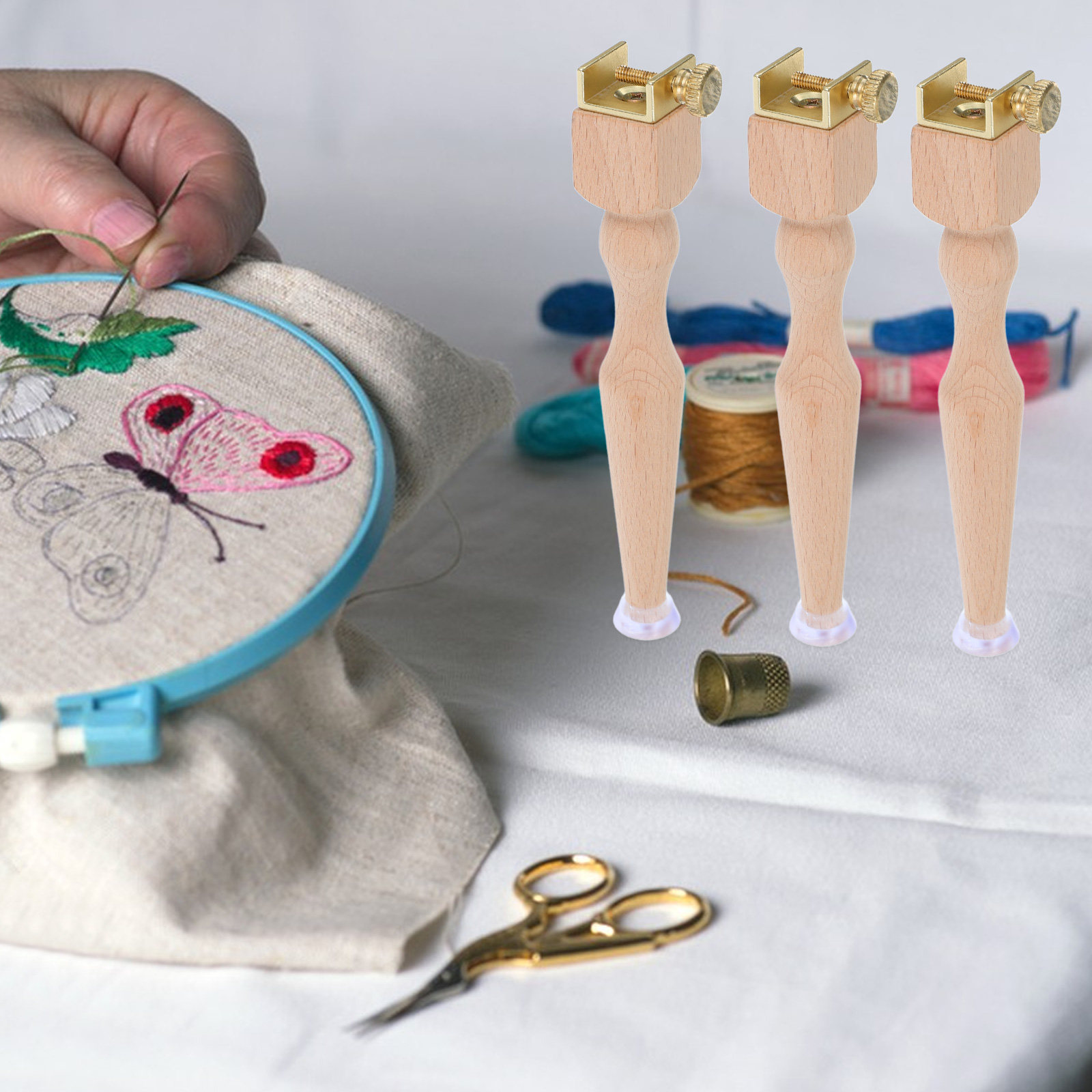3 peças de suportes de madeira - Embroidery Hoop Stand avaliação e preço