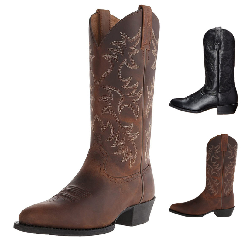 Botas de cowboy ocidentais dos - Embroidery On Leather avaliação e preço
