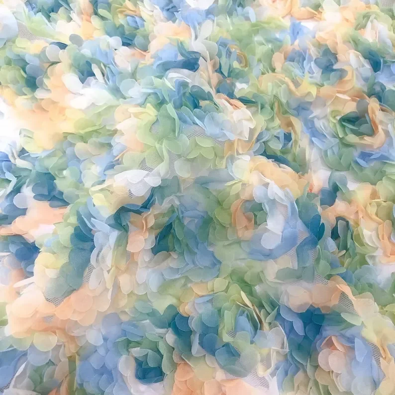 3d chiffon rosa flor tecido de - Embroidery Rose avaliação e preço